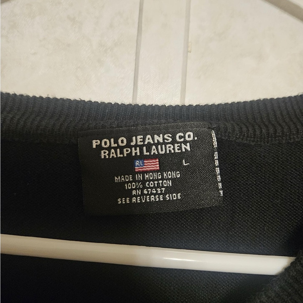 Polo by Ralph Lauren Men's V-Neck Sweater in Black - Picture 3 of 4